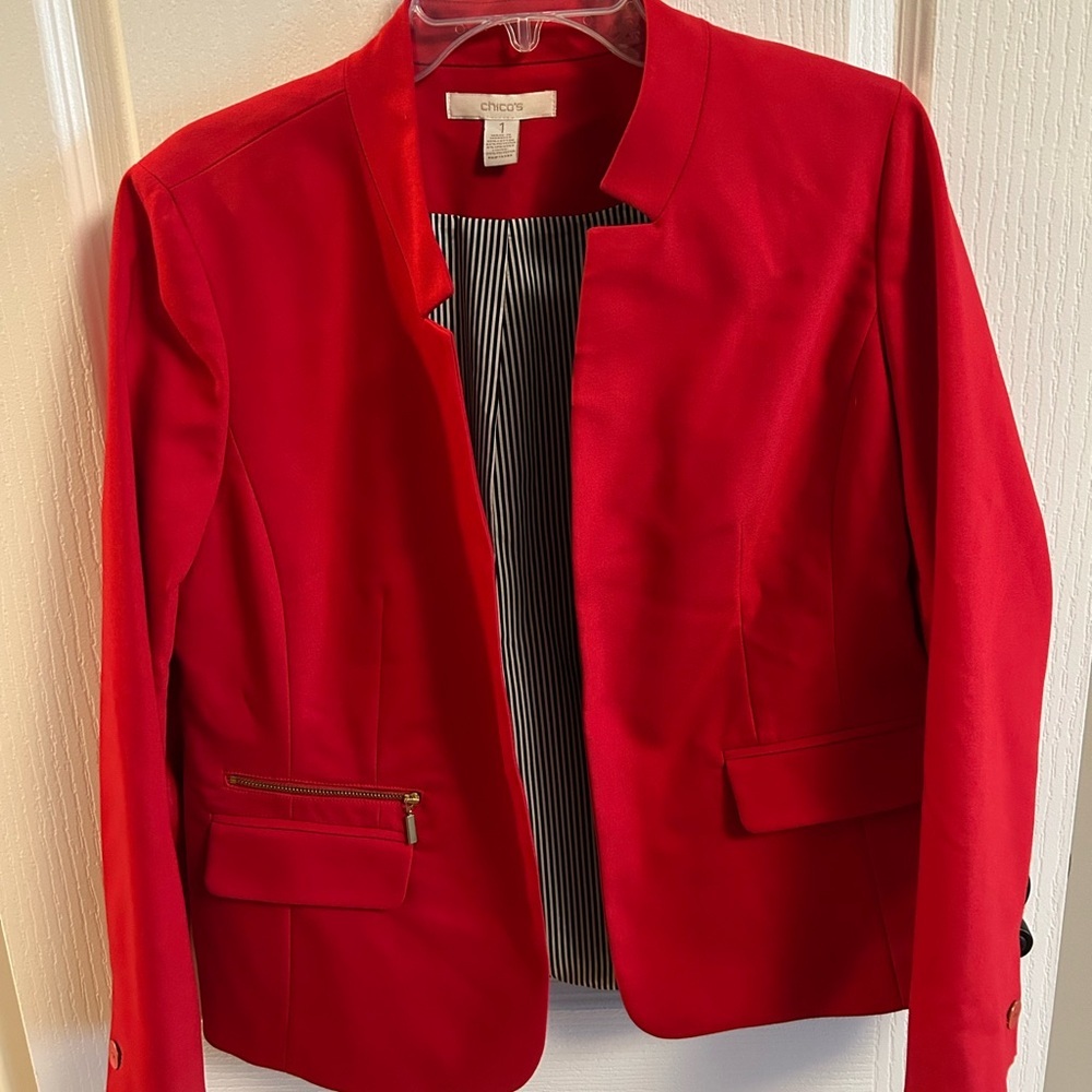 Chico's Bold Red Blazer